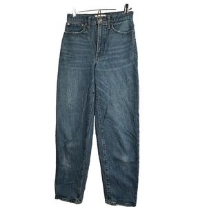 Madewell Womens 25T Balloon Jeans Blue High Rise Relaxed Modern Denim Barrel Leg